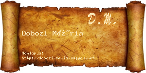 Dobozi Mária névjegykártya